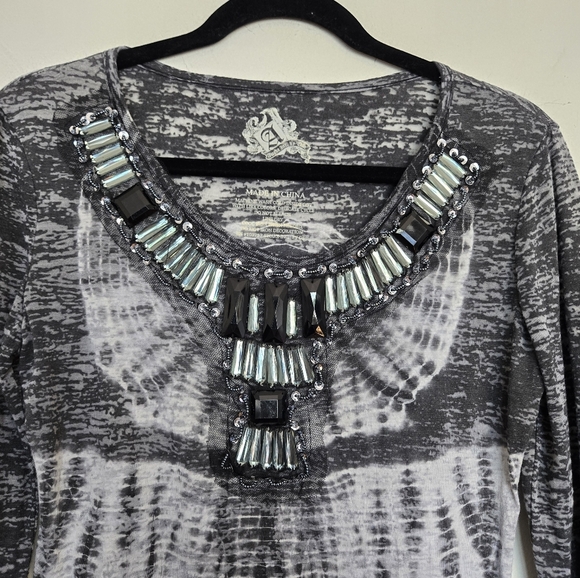Vintage Awake Long Sleeve Tee Top Women's S Y2K Indie Sleaze Hippie Artsy Boho - Picture 2 of 9
